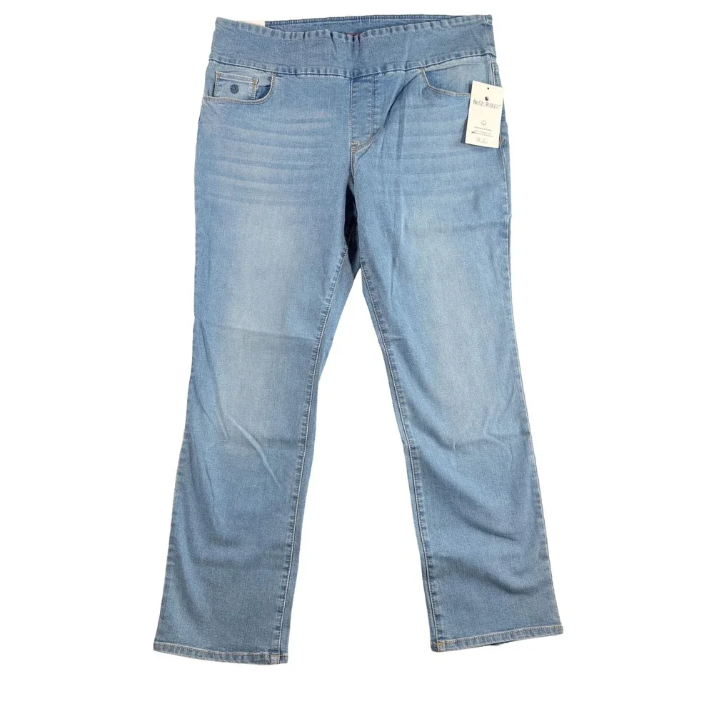 Gloria Vanderbilt Amanda Pull On Jeans Slimming Panel 16 Short Blue NWT